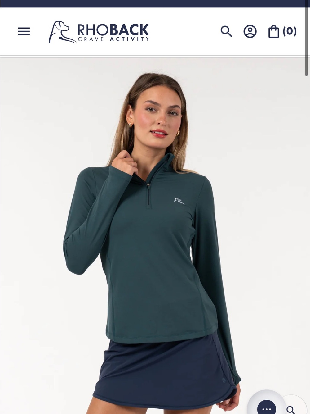 Rhoback Women's Ponderosa Green Solid Performance Q-Zip